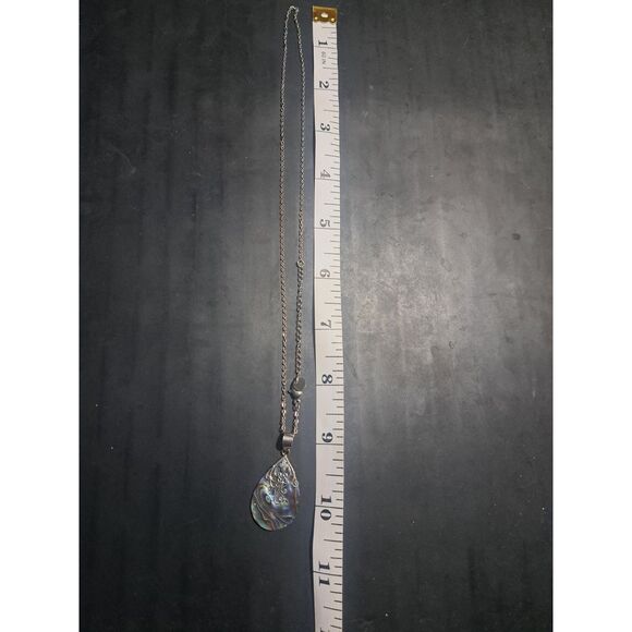 New Gorgeous artisan Bali Abalone Shell Pendant in Sterling Silver with chain - Picture 7 of 8